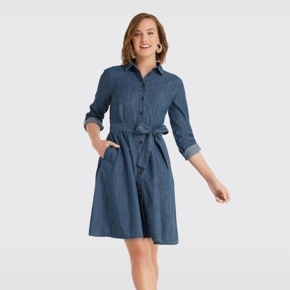 3/$25 Draper James Chambray Shirtdress Sz 4